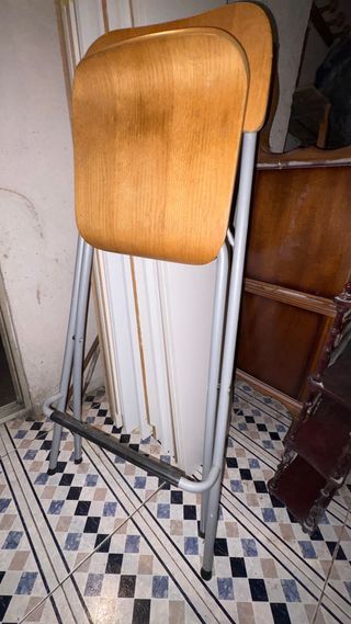 Taburetes plegables Madera y Metal