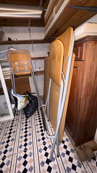 Taburetes plegables Madera y Metal