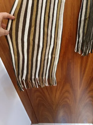 Bufanda larga tonos marrones y beige