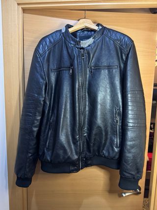 Chaqueta de polipiel forrada