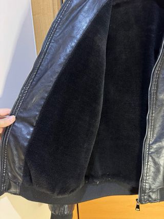 Chaqueta de polipiel forrada