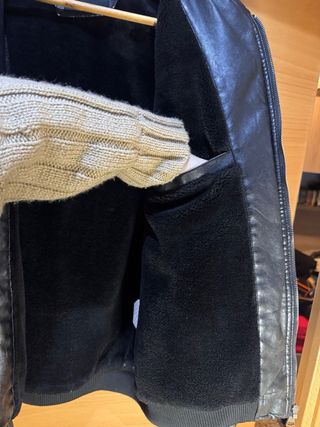 Chaqueta de polipiel forrada