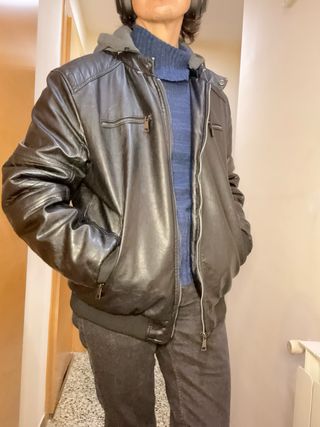 Chaqueta de polipiel forrada