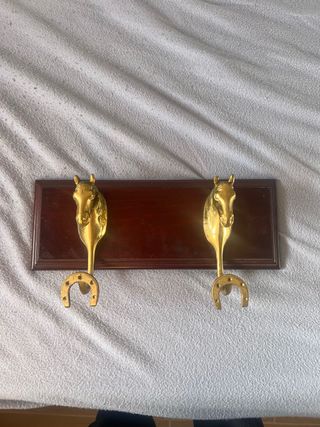 Perchero Caballo Estilo Rural Dorado