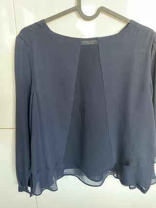 Blusa Zara Manga Larga Azul
