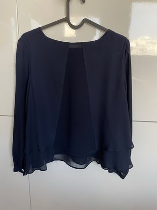 Blusa Zara Manga Larga Azul