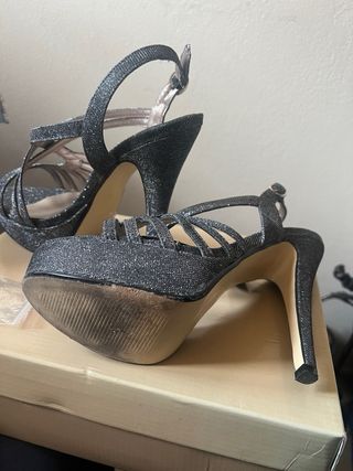 Sandali eleganti glitter grigio tg 40