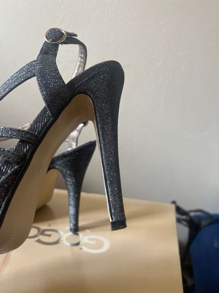 Sandali eleganti glitter grigio tg 40