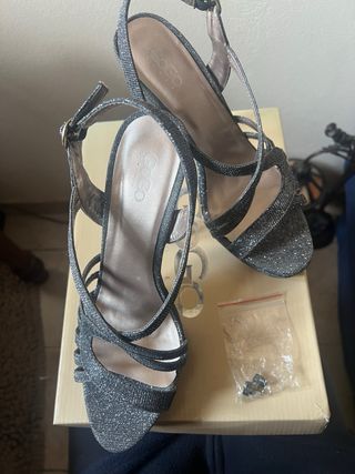 Sandali eleganti glitter grigio tg 40