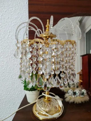 Pareja de lamparas de cristal