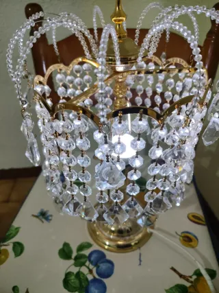 Pareja de lamparas de cristal