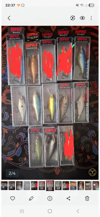 Lote 9 Señuelos Pesca RAPALA SHAD RAP.