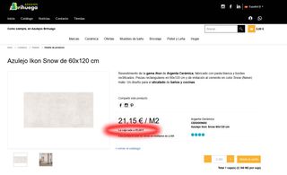 Azulejos Argenta Ikon Snow Mate 60x120