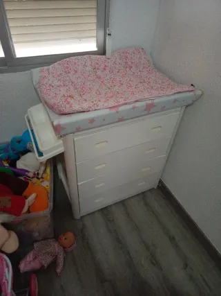 Mueble cambiador con bañera plástico