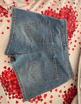 Pantaloncini jeans donna blu