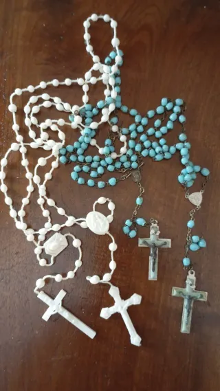 Rosari preghiera turchese e bianchi