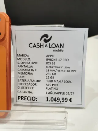 iPhone 17 Pro 256GB Naranja