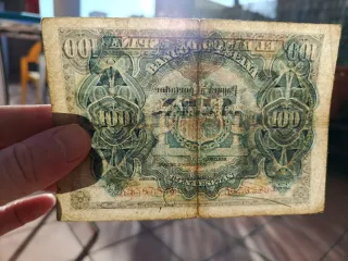 100 Pesetas 1906 sello seco Burgos