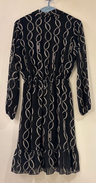 Vestito nero con stampa catene