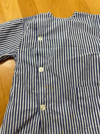 Bata infantil rayas azul T3