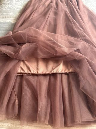 Falda larga tul marrón talla S-M
