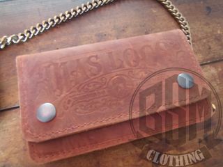 Portafoglio in pelle con catena