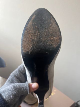 Décolleté vera pelle beige/grigio Tg 39