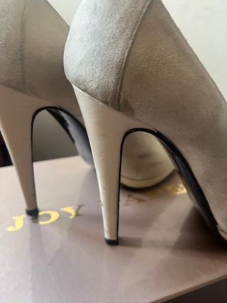 Décolleté vera pelle beige/grigio Tg 39