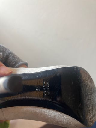 Décolleté vera pelle beige/grigio Tg 39