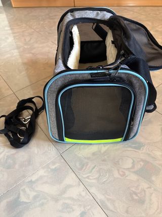 Trasportino per animali OMORC grigio e blu