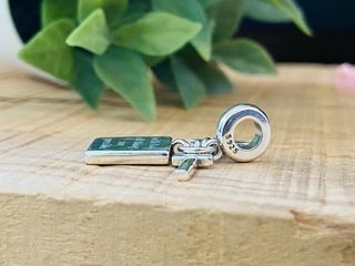 Charm Biblia y Cruz Religión - Plata
