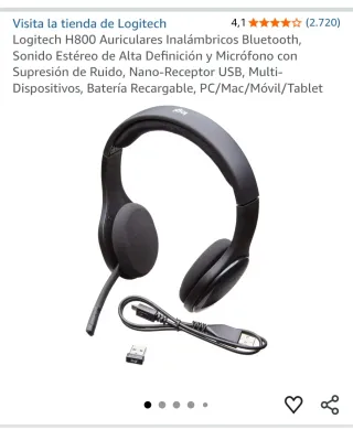 Logitech H800 Auriculares Inalámbricos USB