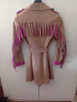 Gabardina K.zell camel y rosa fucsia