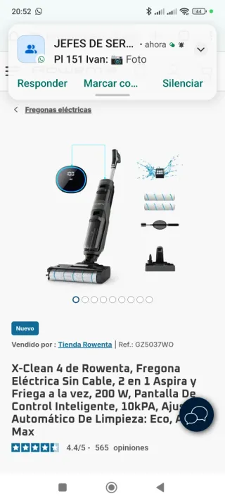 Aspiradora Rowenta XClean 4 Fregasuelos