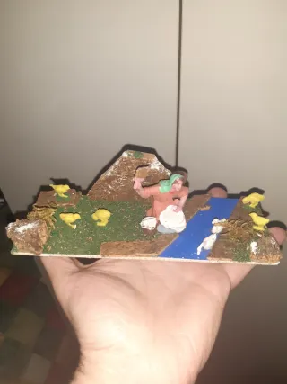 Figura Belén lavandera con patos