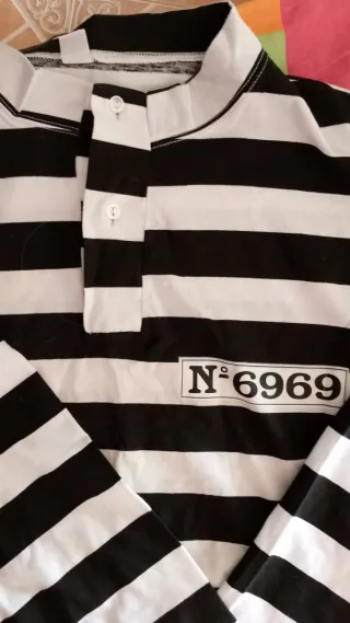 Traje de Presidiario Rayas Blanco y Negro