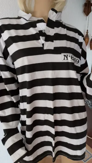 Traje de Presidiario Rayas Blanco y Negro