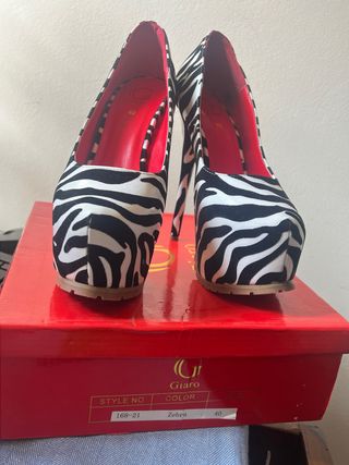 Decolleté Glaro Zebra Tacco Alto Tg 40