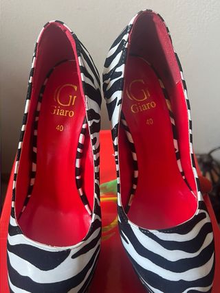 Decolleté Glaro Zebra Tacco Alto Tg 40