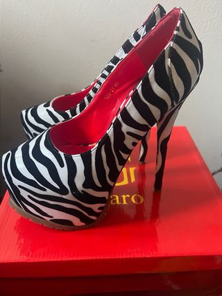 Decolleté Glaro Zebra Tacco Alto Tg 40