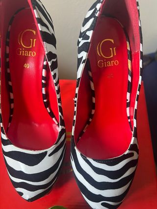 Decolleté Glaro Zebra Tacco Alto Tg 40