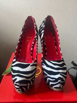 Decolleté Glaro Zebra Tacco Alto Tg 40