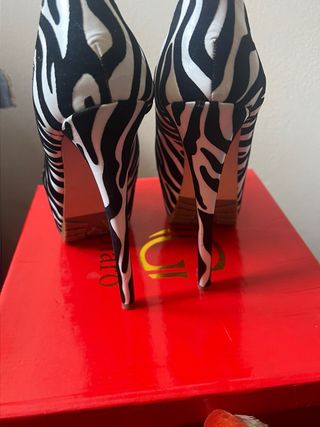 Decolleté Glaro Zebra Tacco Alto Tg 40