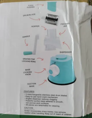 Tagliaverdure e grattugia a manovella