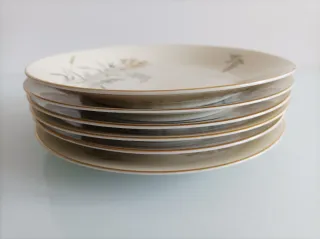 Platos Rosenthal Porcelana Florales Dorados