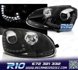FAROS VOLKSWAGEN VW GOLF 5 03-09 LUZ DIURNA TRU DRL NEGROS