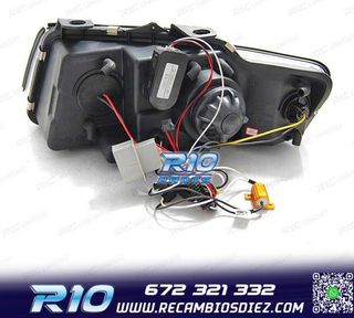 FAROS AUDI A4 B6 00-04 LUZ DIURNA LED FONDO NEGRO