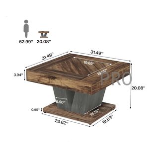 Mesa auxiliar cuadrada de madera