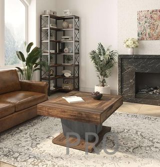 Mesa auxiliar cuadrada de madera