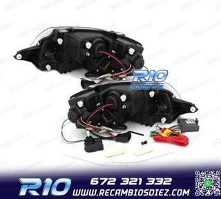 FAROS AUDI TT 98-05 LUZ DIURNA REAL LED FONDO NEGRO